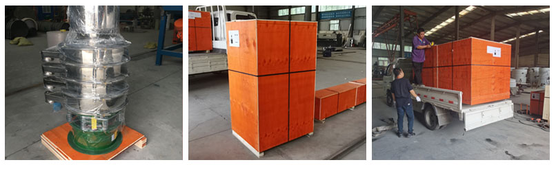 全不銹鋼振動(dòng)篩包裝，裝箱，裝車(chē)。