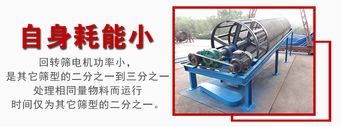 滾筒篩耗能小，使用壽命長(zhǎng)，維修方便
